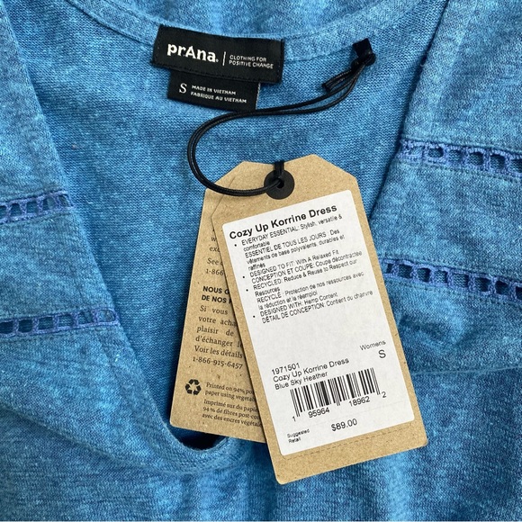 Prana Blue Sky Heather Cozy Up Korrine Dress Size Small - Picture 13 of 14